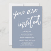 Dusty Blue Sie sind eingeladen Hochzeitsempfang Einladung (Vorderseite)