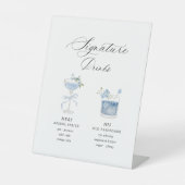Dusty Blue Signature Drinks Hochzeit Sockelschild (Vorderseite)