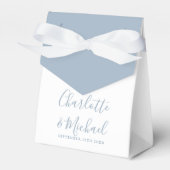 Dusty Blue Signature Script Elegante Hochzeit Geschenkschachtel (Vorderseite)