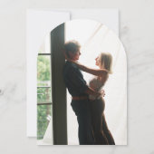Dusty Blue Signature Script Foto Arch Wedding Einladung (Rückseite)