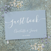 Dusty Blue Signature Script Hochzeit Gästebuch