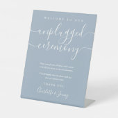 Dusty Blue Signature Script nicht angeschlossen Ze Sockelschild (Vorderseite)