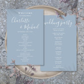 Dusty Blue Signature Script Wedding Programm