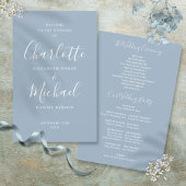 Dusty Blue Signature Script Wedding Programm