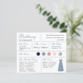 Dusty Blue Silver Bridesmaid Information Card (Stehend Vorderseite)