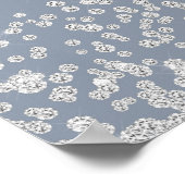 Dusty Blue Silver Confetti Brautparty Poster (Ecke)