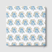 Dusty Blue Silver Elegant Flowers Birthday Party Gästebuch (Rückseite)