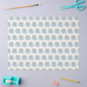 Dusty Blue Silver Elegant Flowers Seidenpapier (Basteln)