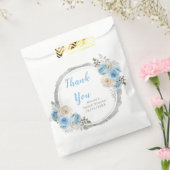 Dusty Blue Silver Elegant Flowers Sweet Sixteen Geschenktütchen (Versiegelt)