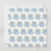 Dusty Blue Silver Elegante Blume 16 . Geburtstag Karte (Rückseite)