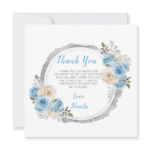 Dusty Blue Silver Elegante Blume Geburtstagsparty
