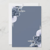 Dusty Blue Silver Floral Wedding Save the Date Einladung (Rückseite)