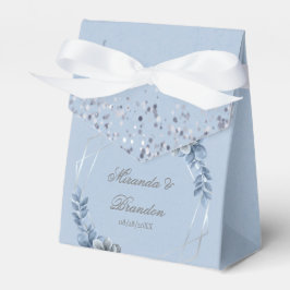 Dusty Blue Silver Geometric Floral Wedding Geschenkschachtel