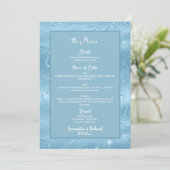 Dusty Blue Silver Glitzer 12x18" Wedding Menu Menükarte (Stehend Vorderseite)