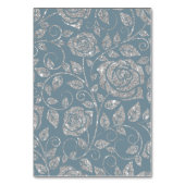 Dusty Blue Silver Glitzer Aquarell Blumenstrauch Tischnummer (Rückseite)