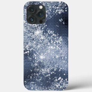 Dusty Blue Silver Glitzer Funkelnd Case-Mate iPhone Hülle