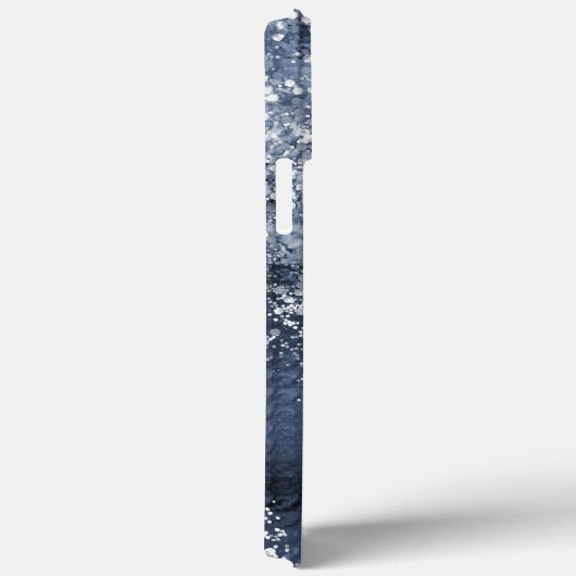 Dusty Blue Silver Glitzer Funkelnd Case-Mate iPhone Hülle (Rückseite / Rechts)