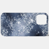 Dusty Blue Silver Glitzer Funkelnd Case-Mate iPhone Hülle (Rückseite (Horizontal))