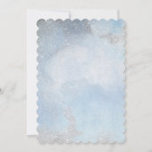 Dusty Blue Silver Glitzer Princess Quinceañera Einladung (Rückseite)