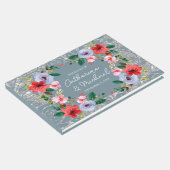 Dusty Blue Silver Glitzer Wasserfarben Gästebuch (Ecke)