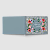 Dusty Blue Silver Glitzer Wasserfarben Gästebuch (Voll)