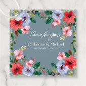 Dusty Blue Silver Glitzer Wasserfarben Geschenkanhänger (Vorderseite)