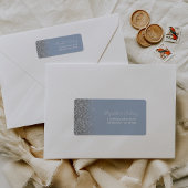 Dusty Blue Silver Glitzer Wedding Rücksendeadresse