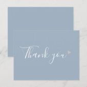 Dusty Blue Silver Heart Script Business Vielen Dan Postkarte (Vorne/Hinten)