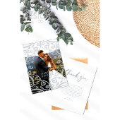 Dusty Blue Silver Lace Wedding Dankeschön Card Dankeskarte