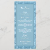 Dusty Blue Silver Marble Glitzer 4x9 Hochzeitmenü Menükarte (Vorderseite)