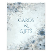 Dusty Blue Silver Rose Wedding Cards Schild (Vorne)