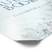 Dusty Blue Silver Rose Wedding Guest Book Sign Fotodruck (Ecke)