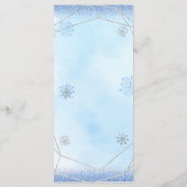 Dusty Blue Silver Snowflake Weihnachten Mis Xv Año Menükarte (Rückseite)