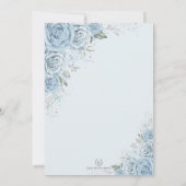 Dusty Blue Silver Sweet 16 Butterfly Geburtstag Einladung (Rückseite)