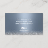 Dusty Blue Silver Tropfens Makeup Artist Hair Salo Visitenkarte (Rückseite)