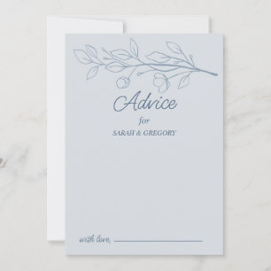 Dusty Blue Simple Boho Floral Wedding Advice Einladung