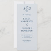 Dusty Blue Simple Boho Floral Wedding Program (Vorderseite)