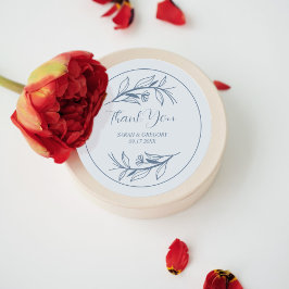 Dusty Blue Simple Boho Vielen Dank Gastgeschenk Ho Runder Aufkleber