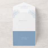 Dusty Blue Simple Botanical All In One Einladung (Außenbereich)
