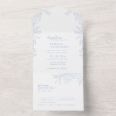 Dusty Blue Simple Botanical All In One Einladung (Innen Boden)