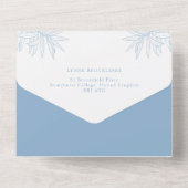 Dusty Blue Simple Botanical All In One Einladung (Rückseite)