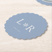 Dusty Blue Simple Chic Couple Untersetzer (angewinkelt)