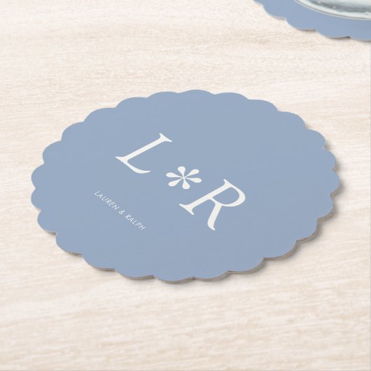 Dusty Blue Simple Chic Couple Untersetzer (angewinkelt)