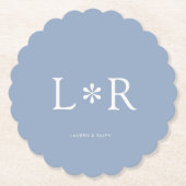 Dusty Blue Simple Chic Couple Untersetzer (Vorderseite)