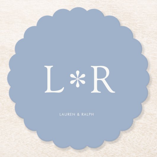 Dusty Blue Simple Chic Couple Untersetzer (Vorderseite)