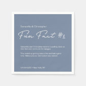 Dusty Blue Simple Couple Fun Fakt Custom Wedding Serviette (Vorderseite)
