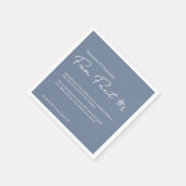 Dusty Blue Simple Couple Fun Fakt Custom Wedding Serviette (Ecke)