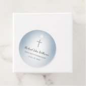 Dusty Blue Simple Cross Boys Erste Heilige Kommune Geschenkanhänger (Beispiel)