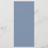 Dusty Blue Simple Elegant 4x9 Wedding Menu Menükarte (Rückseite)