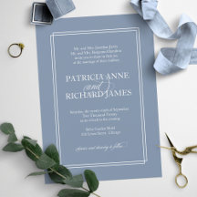 Dusty Blue Simple Elegant Formal Wedding